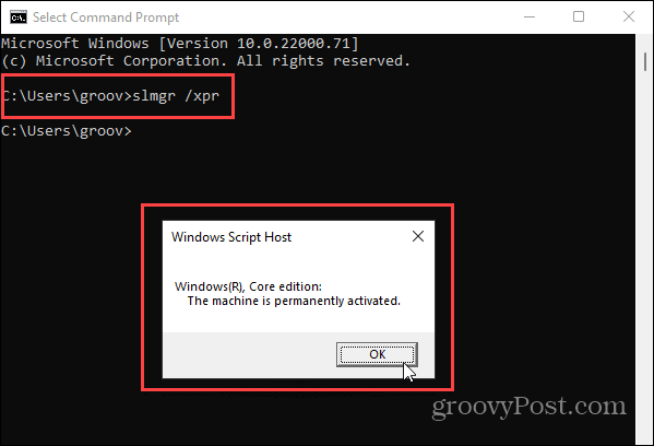Käsuviip Windows 11 Activataion