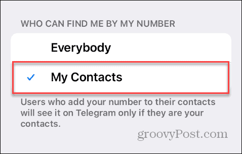 Otsige Telegramis telefoninumbri järgi