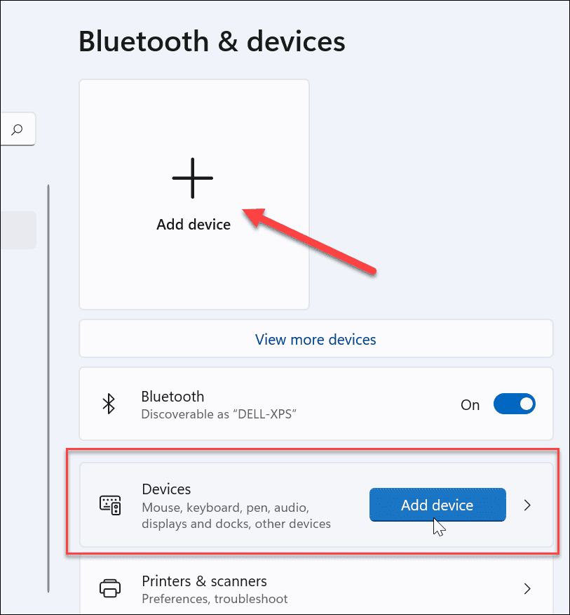 lisage Bluetooth-seade Windows 11