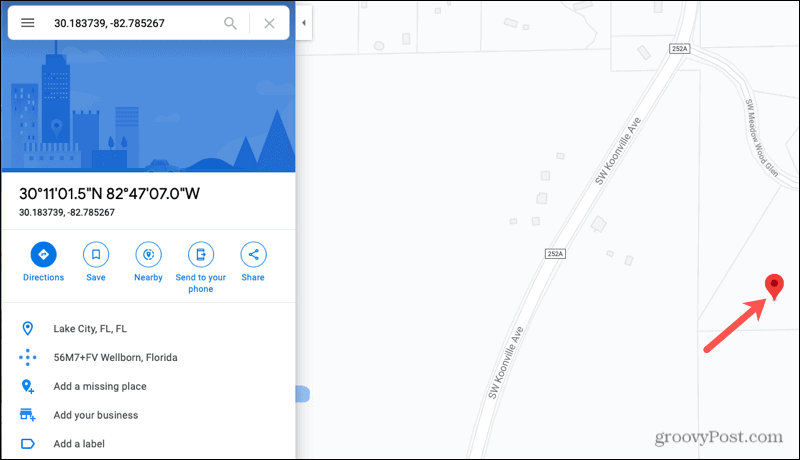 Asukoha üksikasjad Google Maps Online