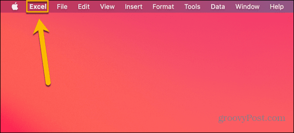 mac exceli menüü