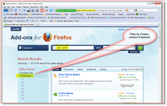 Filtreerige Firefoxi lisandmooduli otsingutulemid