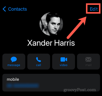 kontakti muutmine iphone