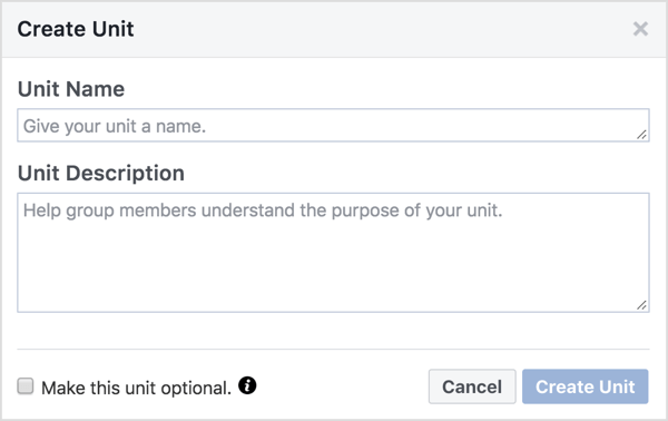 Andke Facebooki grupiüksusele nimi ja kirjeldus. 