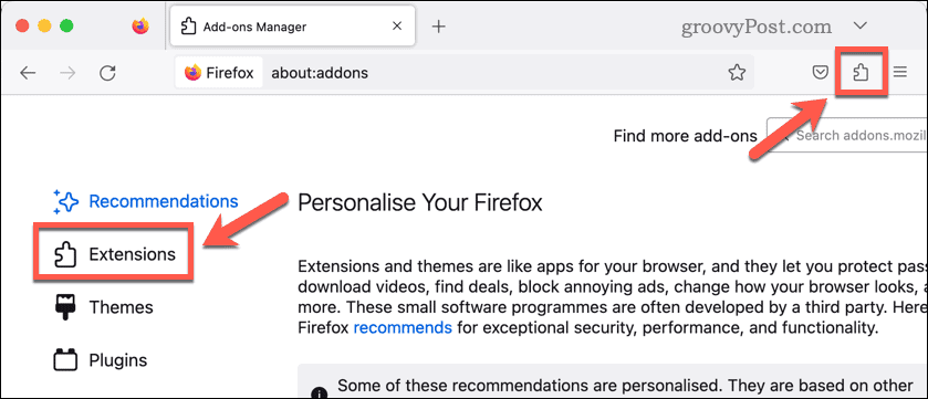 Avage Firefoxi laiendused