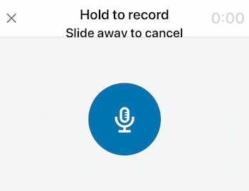 mikrofoniikoon LinkedIni helisõnumi salvestamiseks