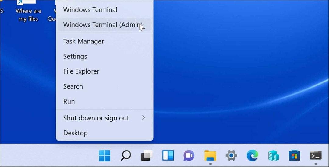 Windowsi terminali administraator Windows 11