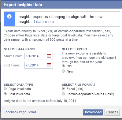 postitaseme eksport facebooki teadmistest