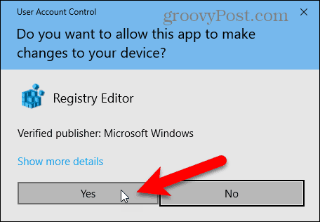 Kasutajakonto juhtimise dialoogiboks Windows 10-s