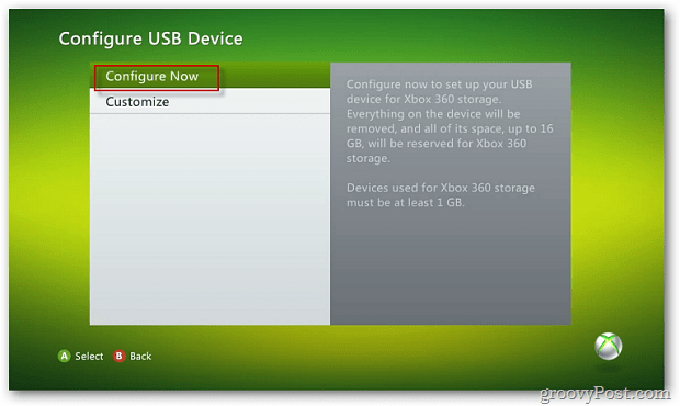 USB-seadme konfigureerimine