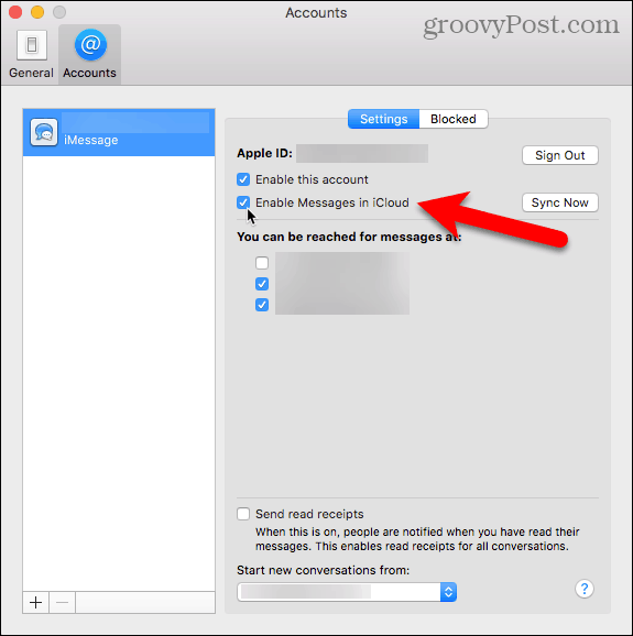 Luba sõnumid rakenduses iCloud oma Macis