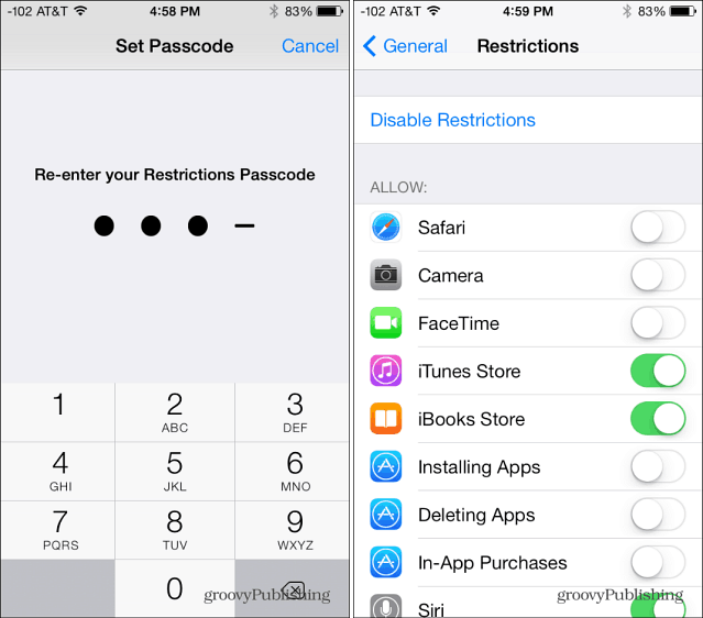 Rakenduste piirangud iOS 7
