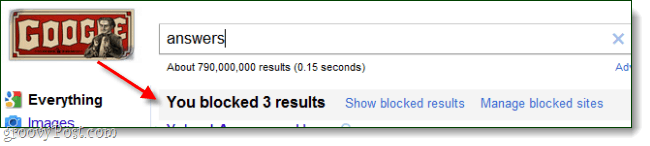 google otsing 3 blokeeritud tulemust