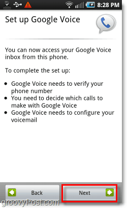 Google Voice Androidi mobiiliga sisselogimisel