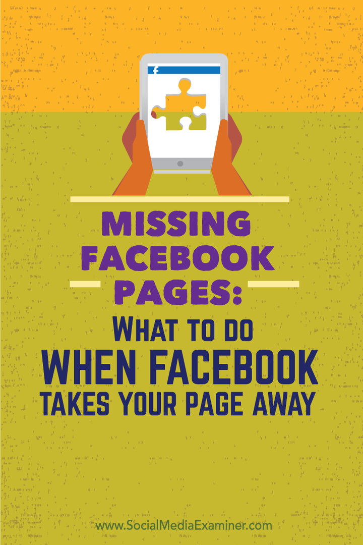 Puuduvad Facebooki lehed: mida teha, kui Facebook võtab teie lehe minema: sotsiaalmeedia kontrollija