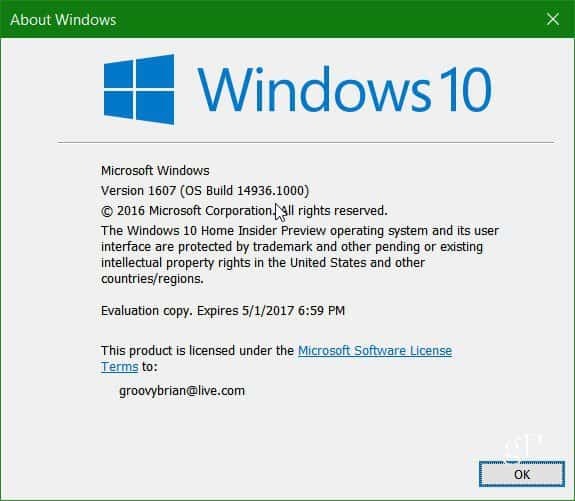 Microsoft vabastab Windows 10 Insider Preview 14936 versiooni