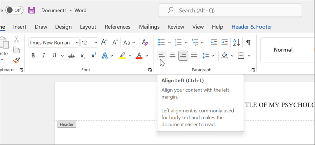 vormindage APA stiil Microsoft Wordis