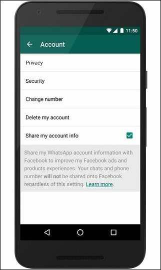 Takistage WhatsAppil kontaktandmete jagamine Facebookis