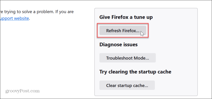 Firefoxi probleem lehe laadimisel. Viga