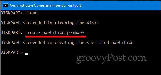 DiskPart Windows 10 käsurida