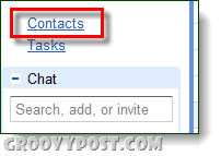 google'i rakenduste kontaktide vahekaart