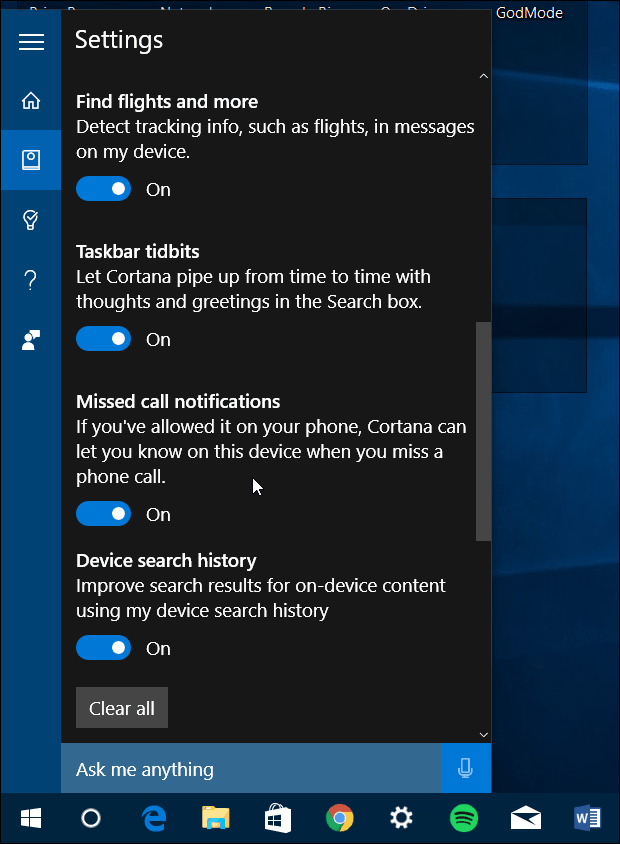 Cortana täiustused