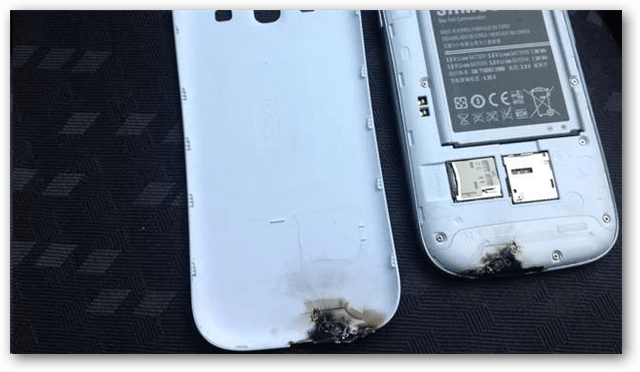 Põlenud Samsung Galaxy S II