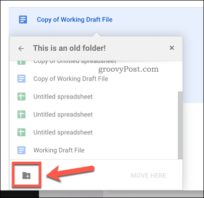Uue kausta loomine failide teisaldamiseks Google Drive'is