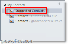 Soovitatud kontaktid rakenduses Outlook 2010