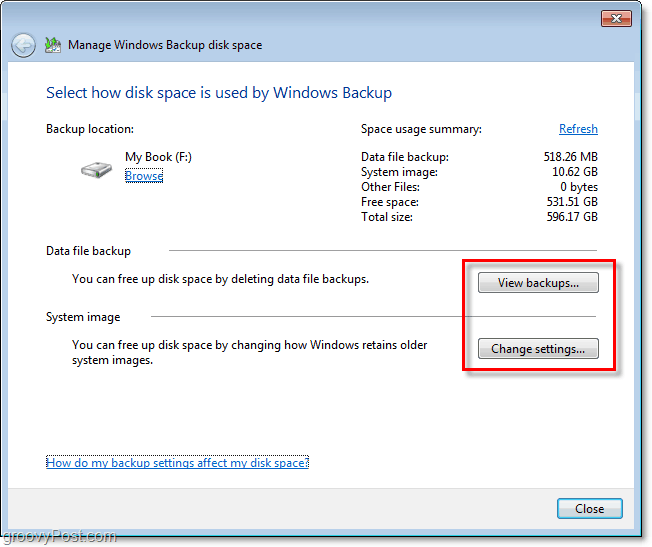 Windows 7 varundamine - saate vaadata varukoopiaid või muuta sätteid suuruse kohandamiseks