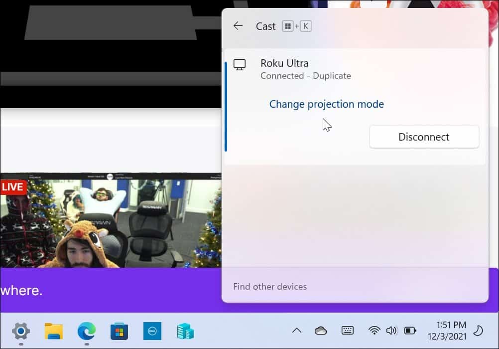 Windows 11 on ühendatud Rokuga
