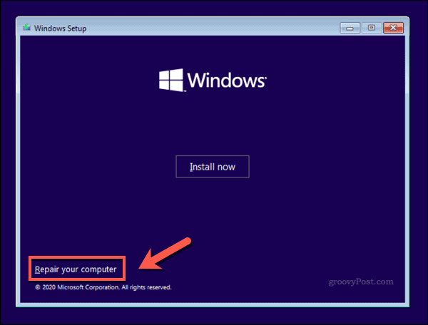 Windows 10 Installeri ekraan