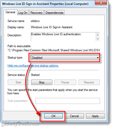 puudega käivitamis tüüpi Windows Live ID sisselogimisabiline