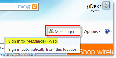 kuidas kasutada Windows Messengeri oma veebibrauserist Windows Live'is