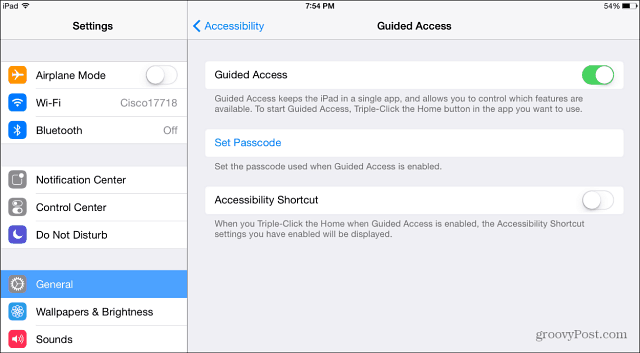 Juhendatud juurdepääsuga iPad