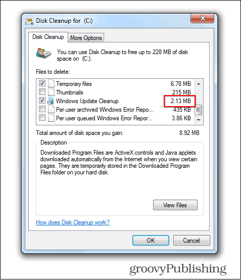 Windows 7 värskendus kustutab vanad puhastatud failid