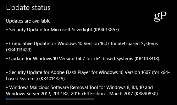 Windows 10 kumulatiivne värskendus KB4013429 on nüüd saadaval