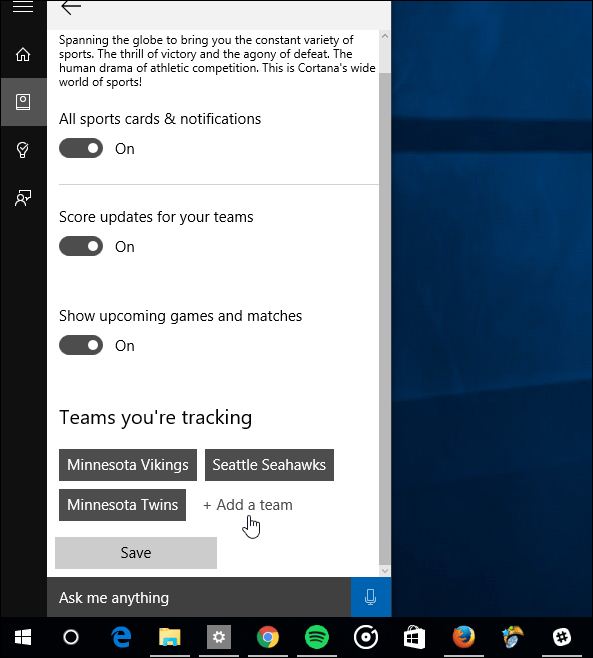 Spordimärkmik Cortana