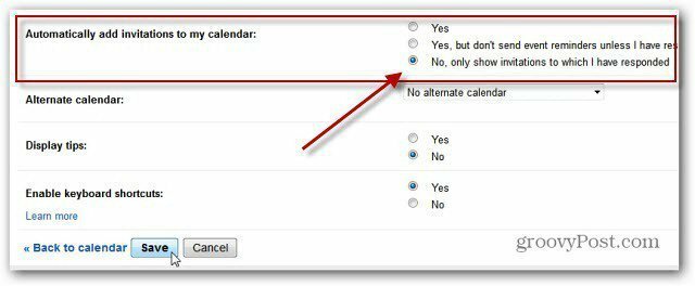 Keela Google+ kalendriürituste kutseteatised
