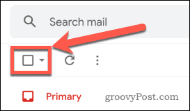 Gmail Valige e-posti nupp