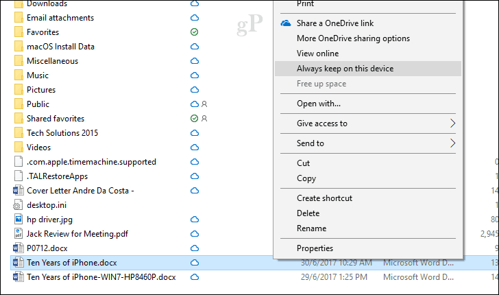 OneDrive'i failide nõudmisel lubamine ja kasutamine Windows 10-s