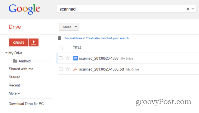 Paberdokumentide skannimine Google Drive'i Androidi abil
