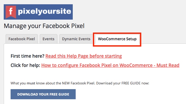 Pistikprogrammi PixelYourSite WooCommerce'i integreerimine võimaldab teil oma poe jaoks seadistada pood.