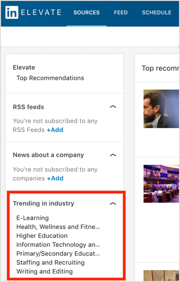 LinkedIn Tõsta trendid tööstuse loendis