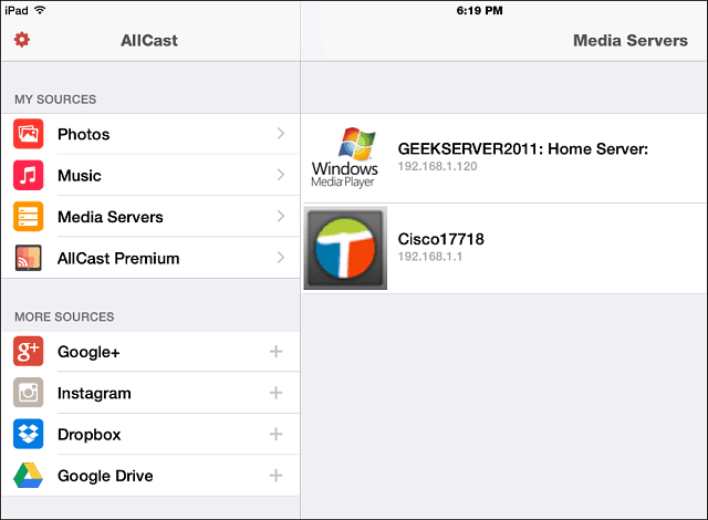 AllCast for iOS Streams Media to Xbox, Roku, Chromecast ja palju muud
