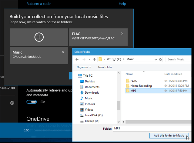 Windows 10 näpunäide: lisage oma muusikakogu Groove Musicusse
