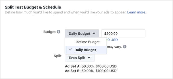 Valige reklaami eelarve jaoks päevaeelarve