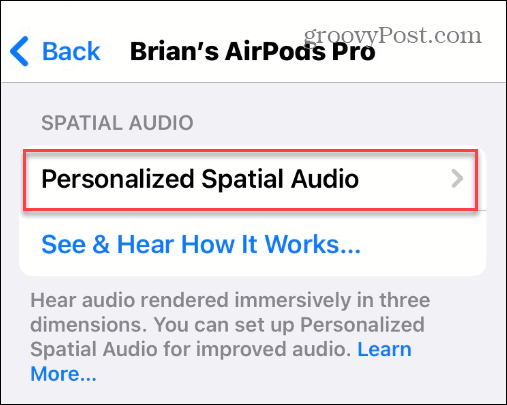 Kasutage Apple AirPodides ruumilist heli