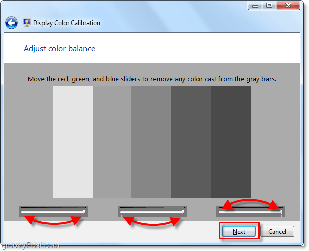 Kuidas kasutada Windows 7 ekraanivärvi kalibreerimist dccw.exe abil