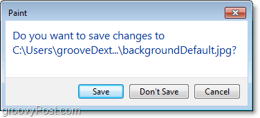 windows 7 paint tuletab teile meelde, kui unustate oma pildi salvestada
